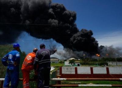صاعقه تاسیسات نفتی کوبا را به آتش کشید