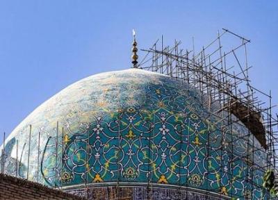 سرانجام بازسازی یک چهارم گنبد مسجد شیخ لطف الله