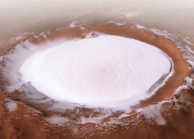 برف انبوهی که در مریخ به زمین نشسته ، عکس